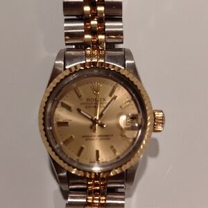 Rolex Gold and Silver Datejust with Champagne Dial